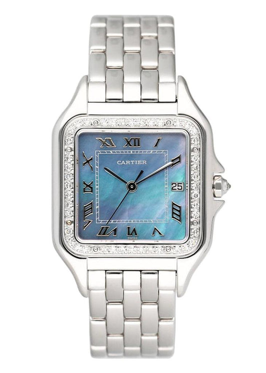 Cartier Panthere 1650 Blue MOP 18K White Gold Watch