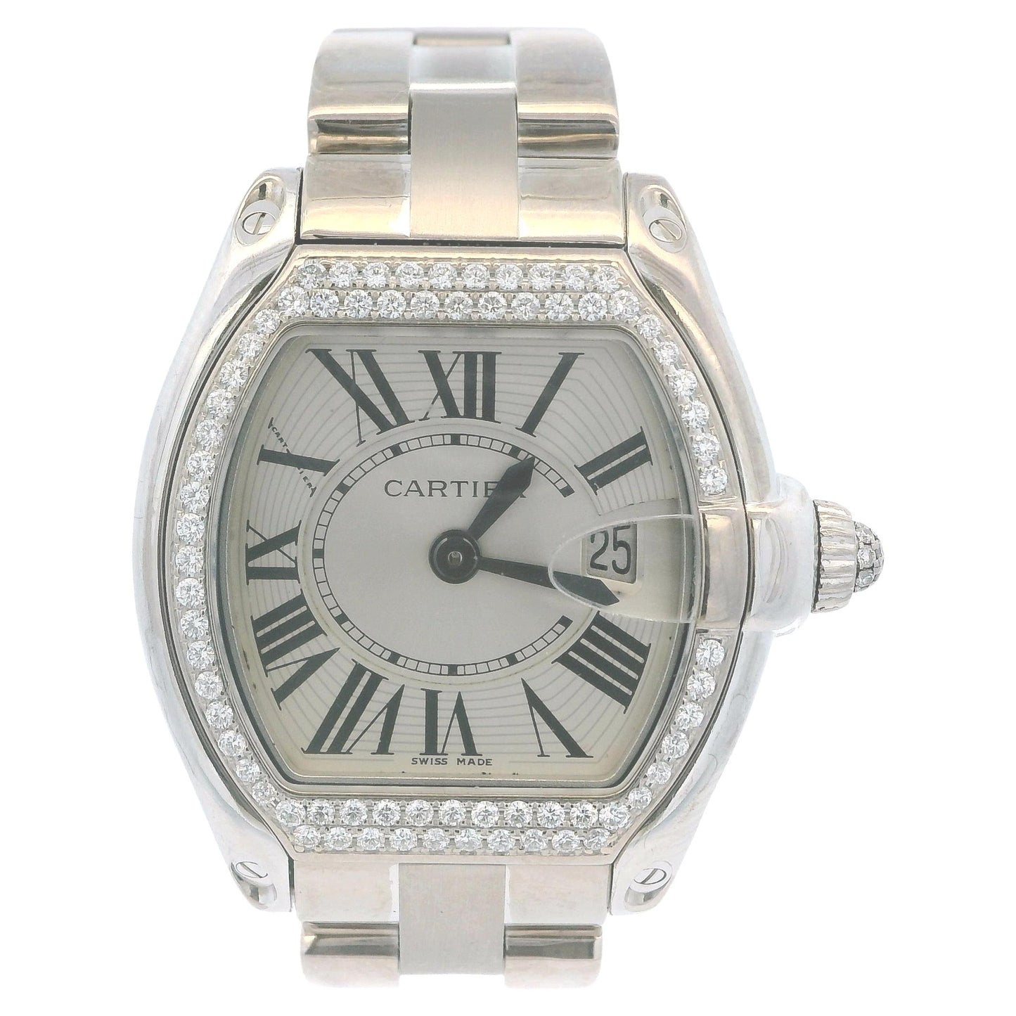 Cartier Roadster WE5002X2 18K White Gold Diamond Ladies Watch