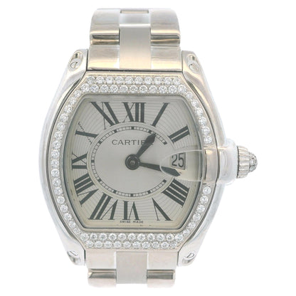 Cartier Roadster WE5002X2 18K White Gold Diamond Ladies Watch