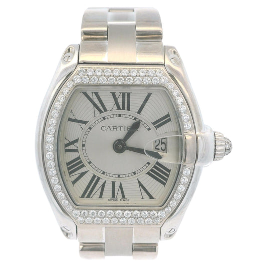 Cartier Roadster WE5002X2 18K White Gold Diamond Ladies Watch