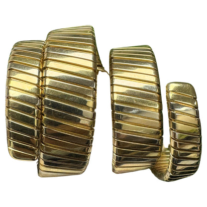 Bvlgari Vintage Tubogas Tricolor, in center watch, Double Wrap Tapered