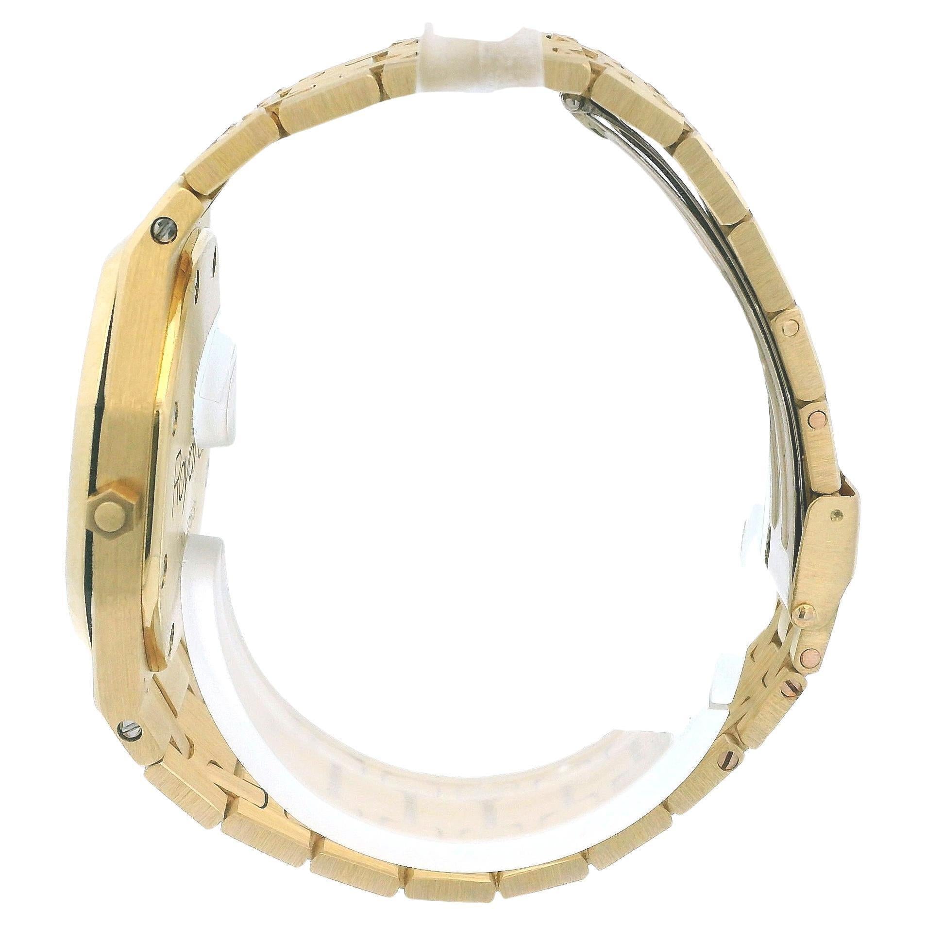 Audemars Piguet  Royal Oak 18K Yellow Gold Quartz Diamond Ladies Watch