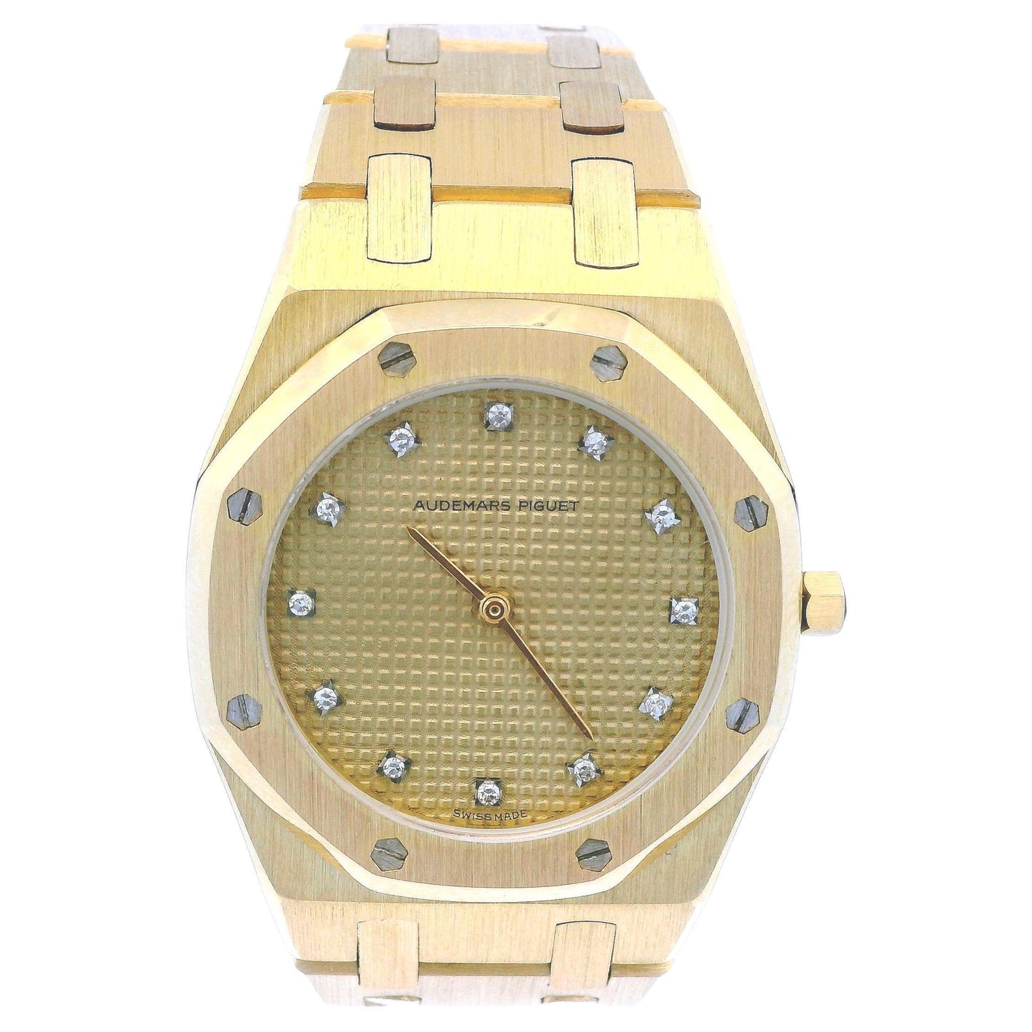 Audemars Piguet  Royal Oak 18K Yellow Gold Quartz Diamond Ladies Watch