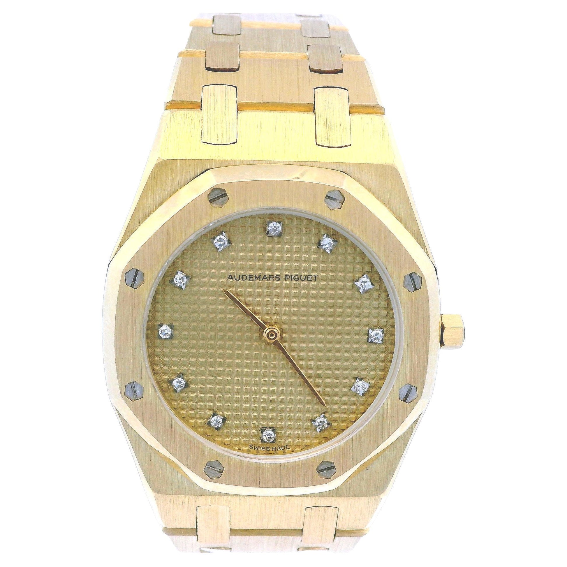 Audemars Piguet  Royal Oak 18K Yellow Gold Quartz Diamond Ladies Watch