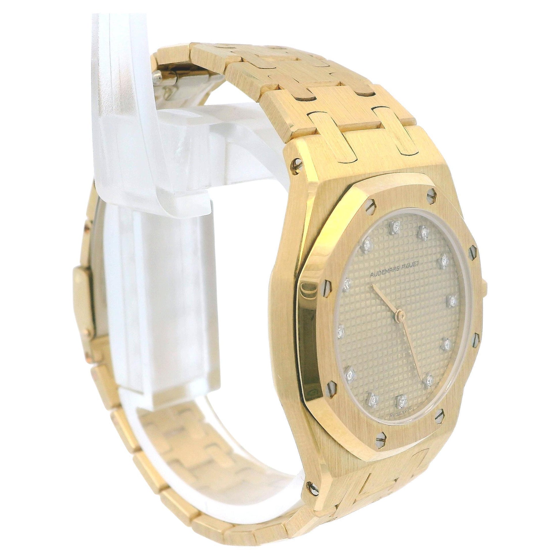 Audemars Piguet  Royal Oak 18K Yellow Gold Quartz Diamond Ladies Watch