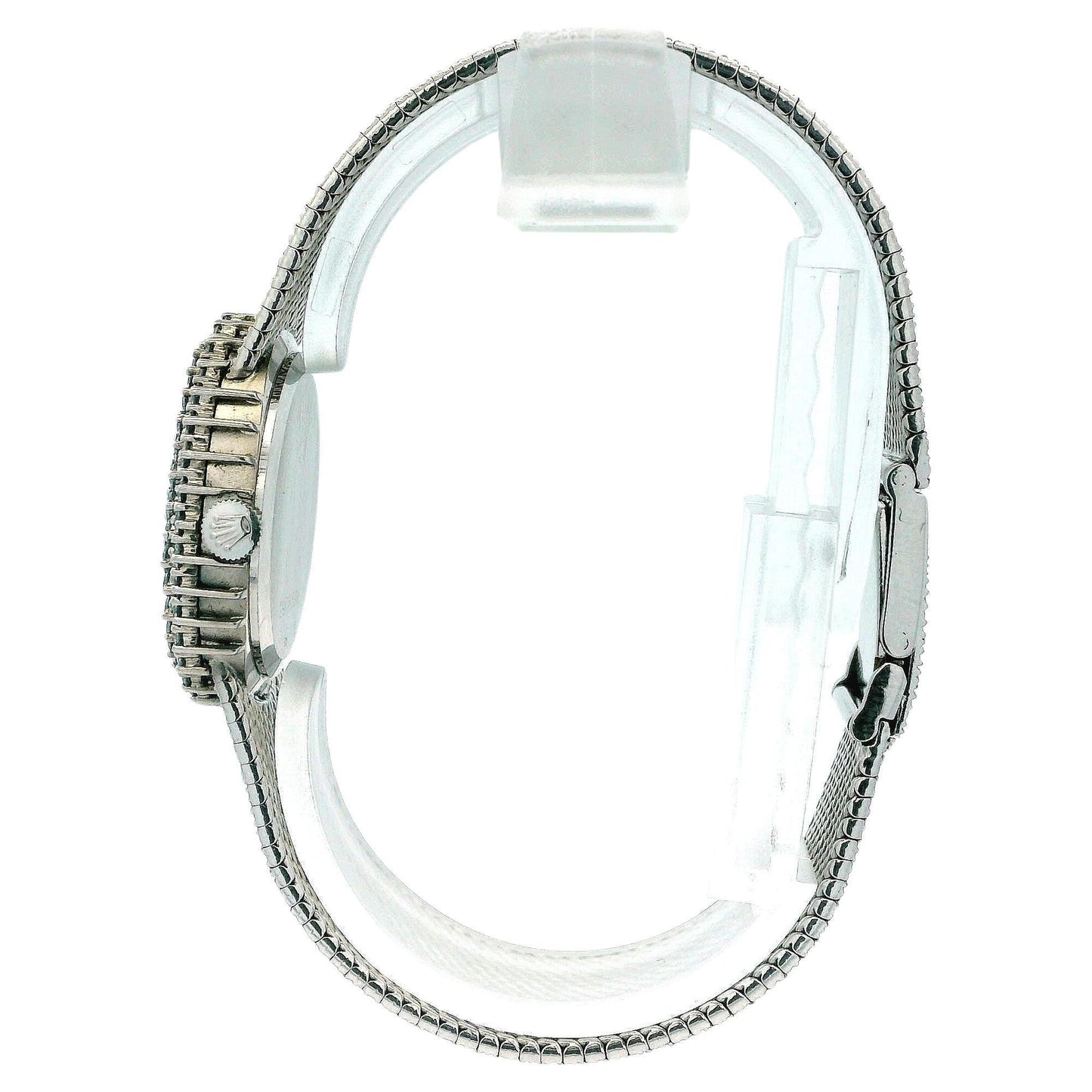 Rolex Cellini 694 18K White Gold Mechanical Onyx Dial Diamond  Vintage Watch