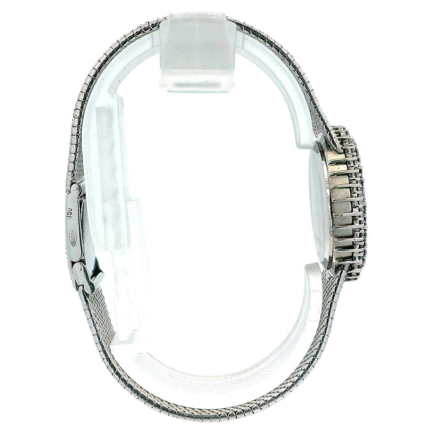 Rolex Cellini 694 18K White Gold Mechanical Onyx Dial Diamond  Vintage Watch