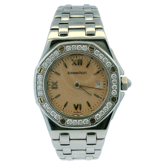 Audemars Piguet  Royal Oak Offshore Pink Dial Diamon Bezel Ladies Watch