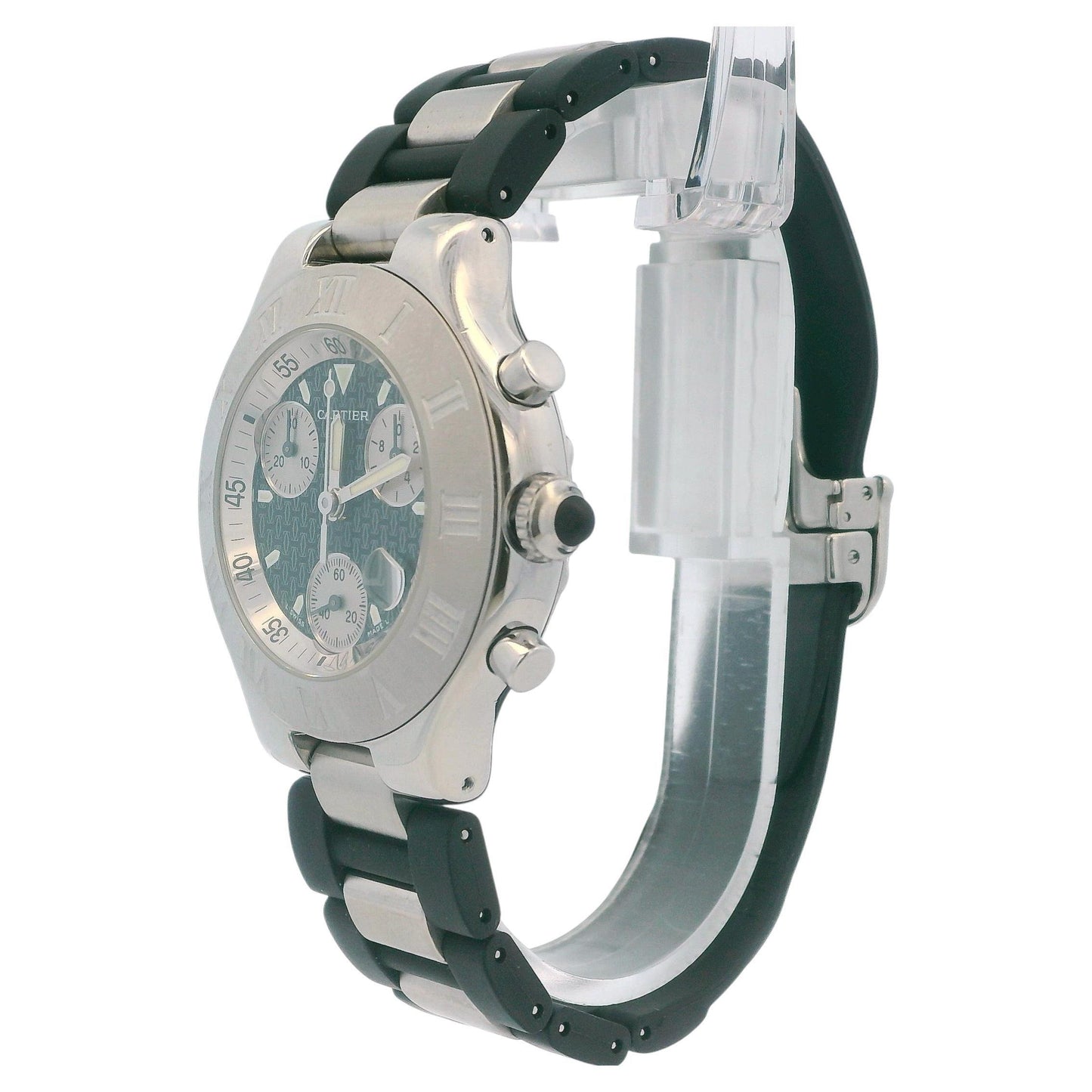 Cartier 21 Chronoscaph W10125U2 Stainless Steel & Rubber Watch