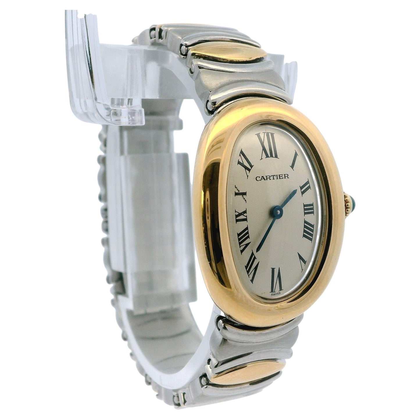 Cartier Baignoire W15045D8 18k Yellow Gold Steel Ladies Watch