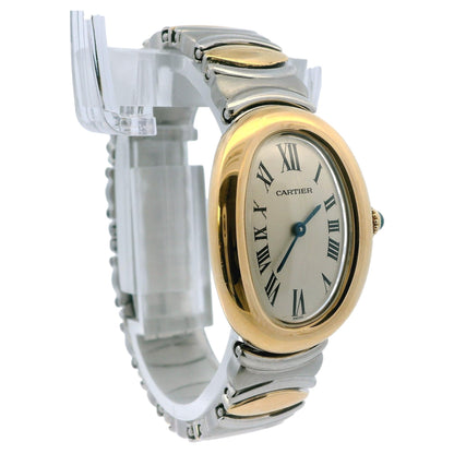 Cartier Baignoire W15045D8 18k Yellow Gold Steel Ladies Watch