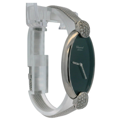 Chopard Classic 18k White Gold & Diamond Onyx Dial Ladies Vintage Watch