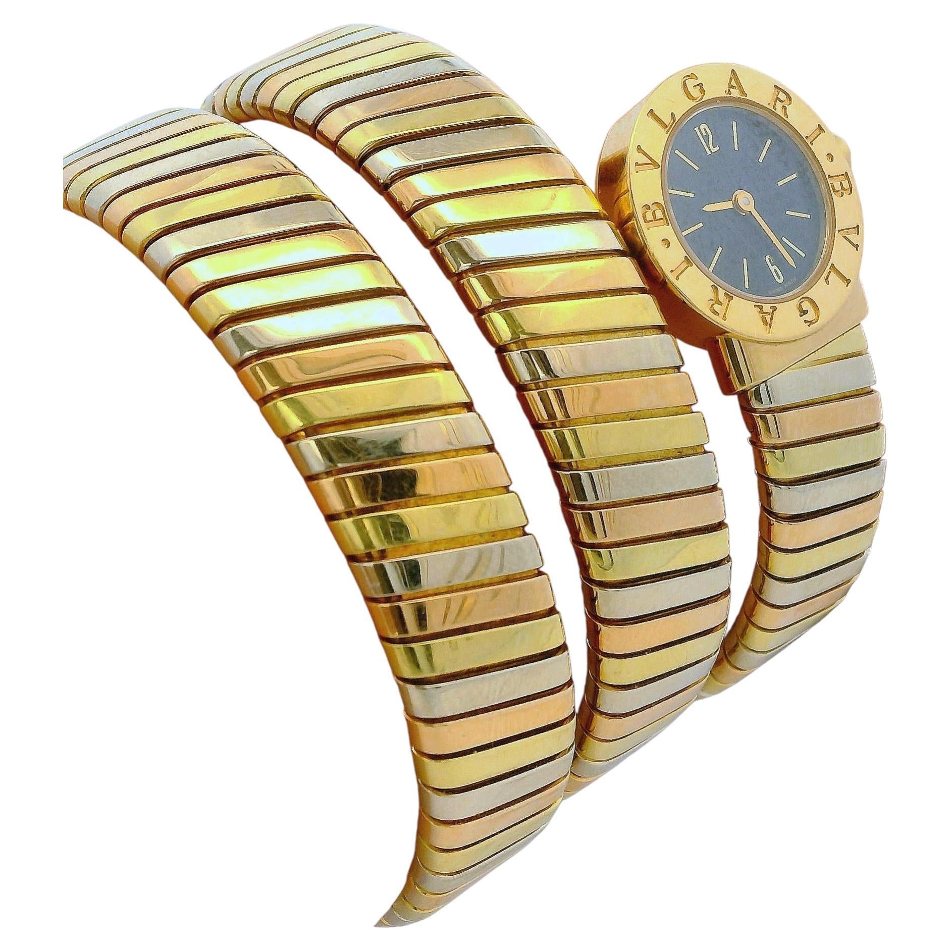 Bvlgari Tubogas BB191T Serpenti 18K Yellow, White & Rose Gold Ladies Watch