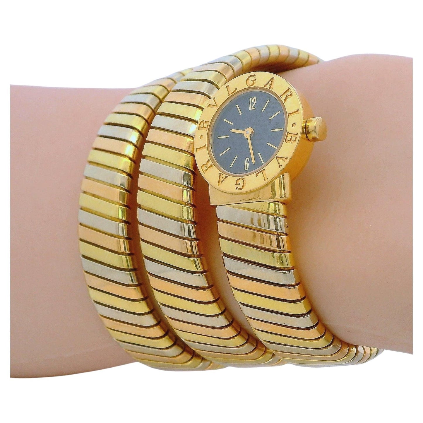 Bvlgari Tubogas BB191T Serpenti 18K Yellow, White & Rose Gold Ladies Watch