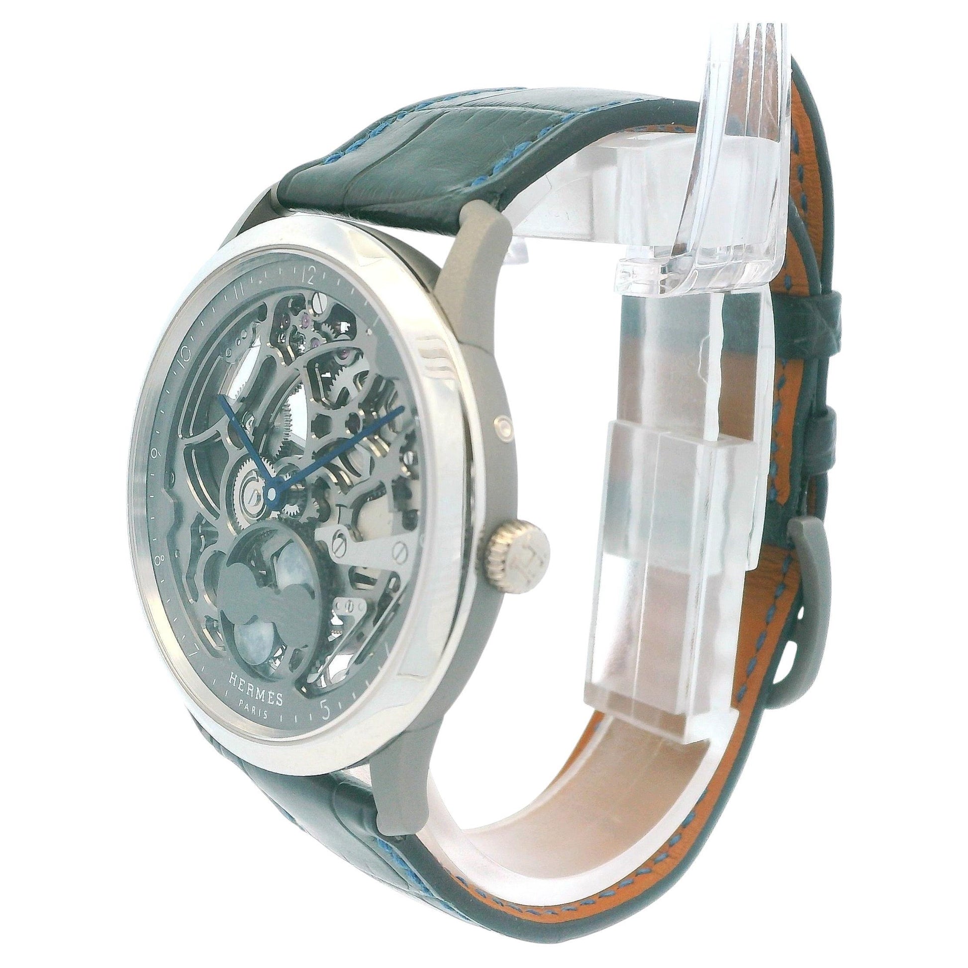 Hermès Slim D'Hermès CA6.841 Titanium/Platinum Watch & Papers