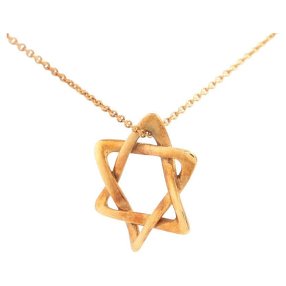 Tiffany 18K Yellow Gold Star of David Necklace
