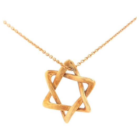 Tiffany 18K Yellow Gold Star of David Necklace