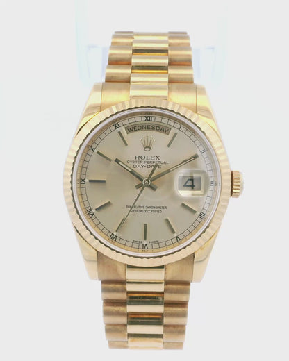 Rolex Day-Date President 118238 Champagne Dial Mens Watch Box Papers