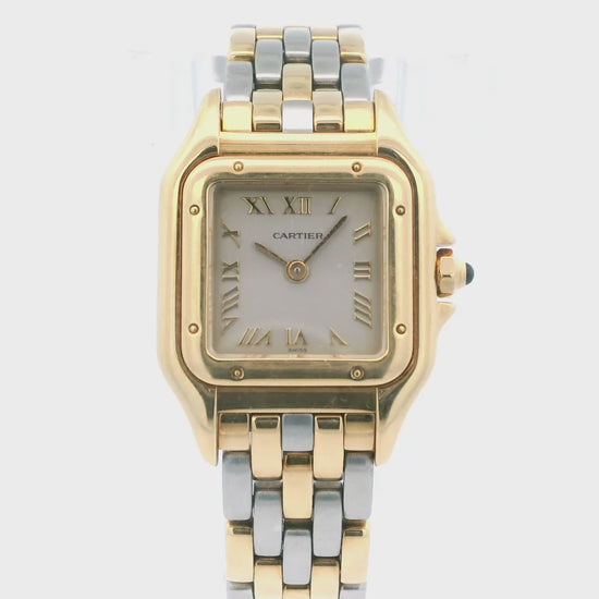 Cartier Panthere W25040L6 Two Tone V-Link Ladies Watch