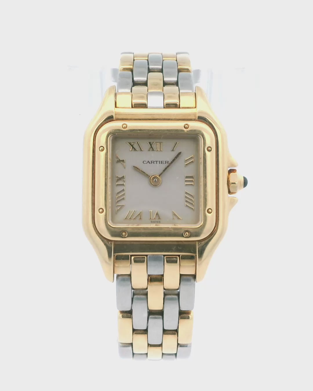 Cartier Panthere W25040L6 Two Tone V-Link Ladies Watch