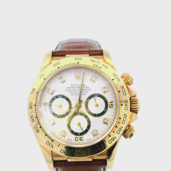Rolex 'Zenith' Daytona 16518 Diamond Dial Watch