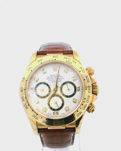 Rolex 'Zenith' Daytona 16518 Diamond Dial Watch