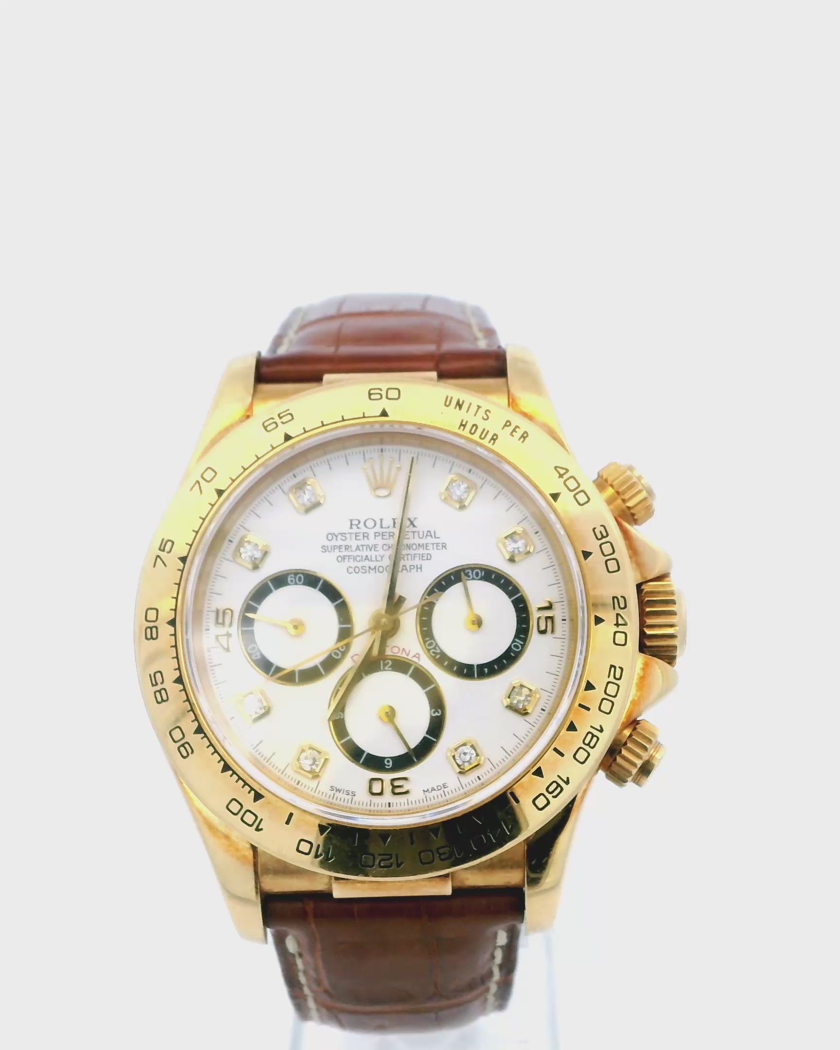 Rolex 'Zenith' Daytona 16518 Diamond Dial Watch