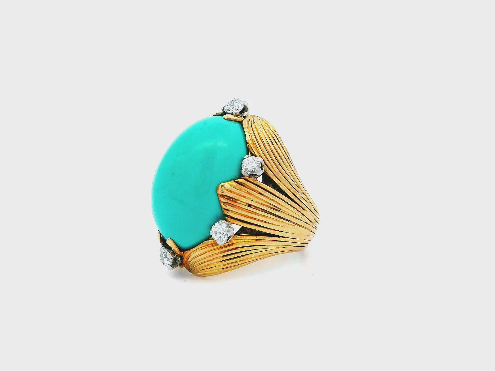 Vacheron Constantin Turquoise Ring Fluted Leaf With Six Diamond