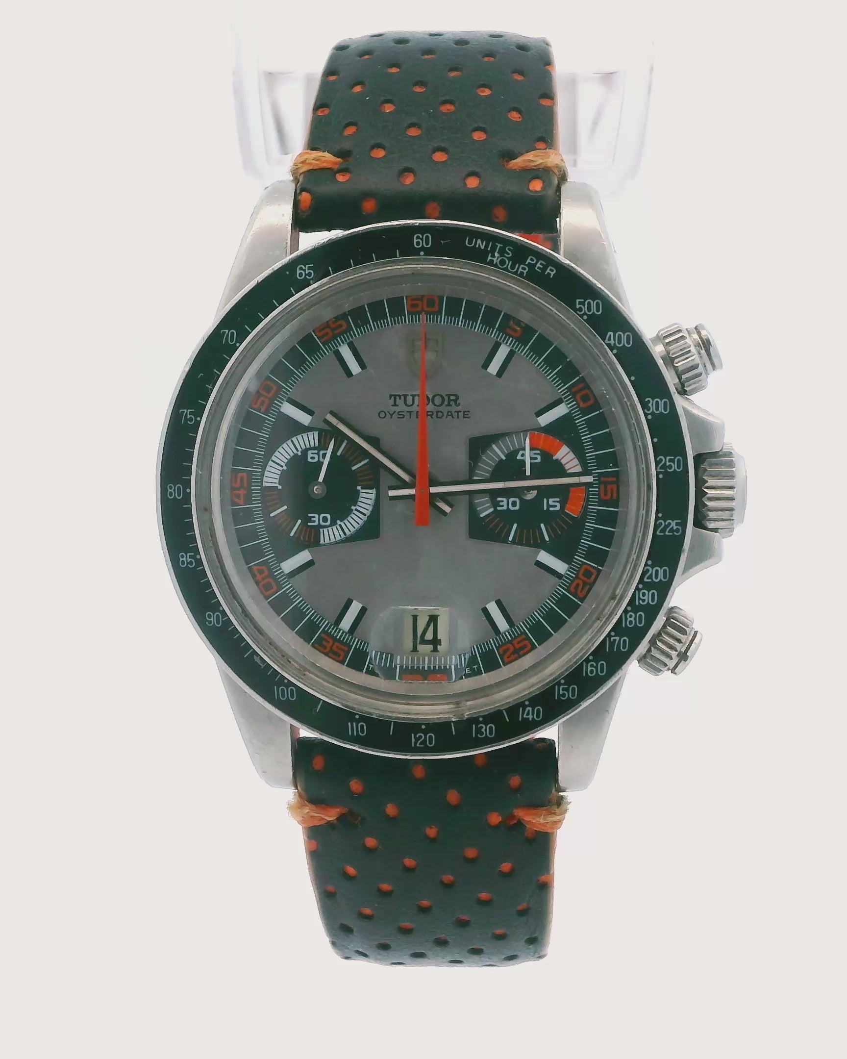 Tudor Monte Carto orange black grey dial  7149/0 Unpolished Vintage Watch