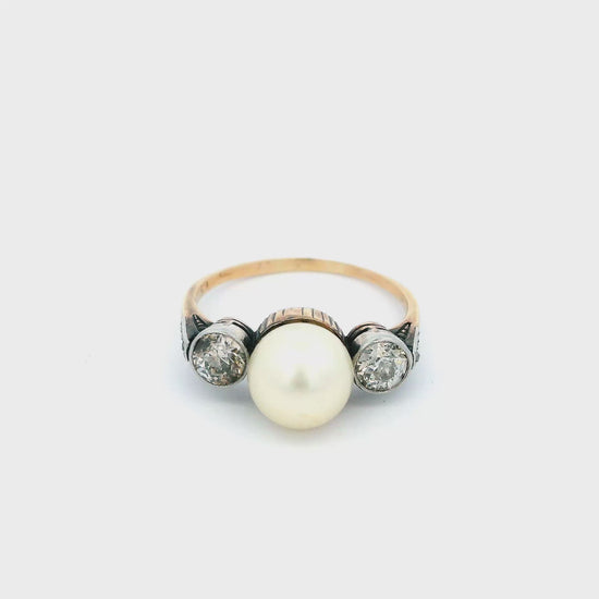 Solitaire Pearl 2 Side Diamond