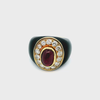 Andrew Clunn 18k Ruby & Diamond Ring