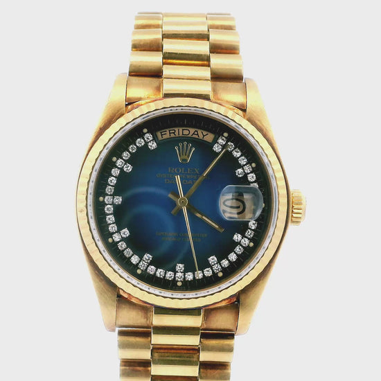 Rolex Day-Date 18038 Blue vignette string Diamond Dial