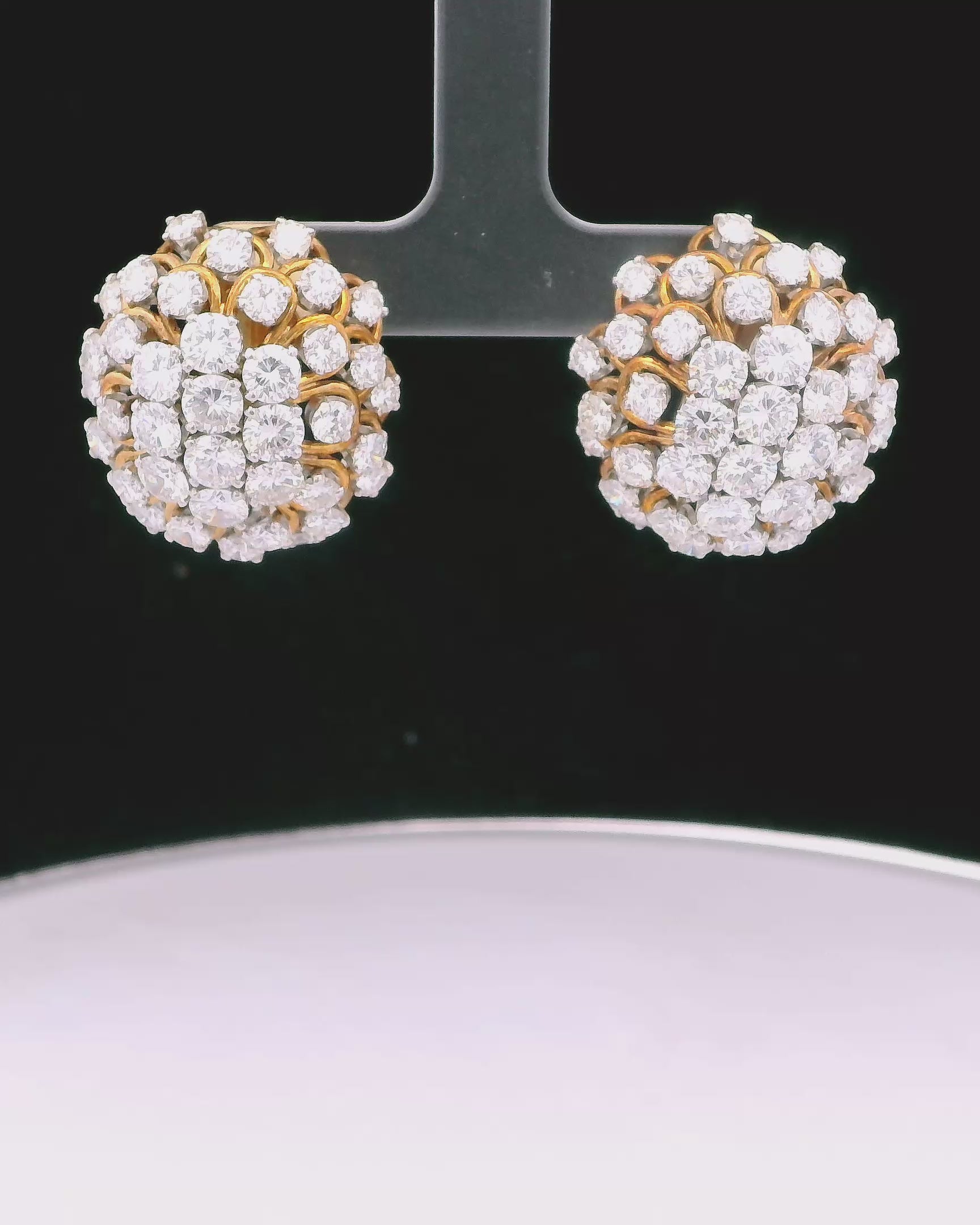 David Webb Earrings Diamond Burst Clips French Import Marks