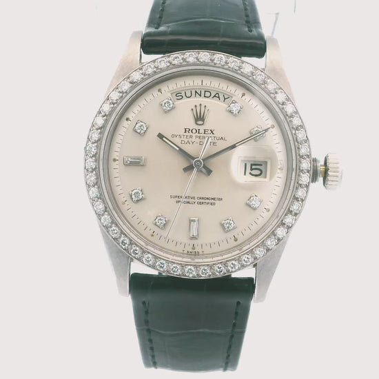 Rolex Day-Date President 1804 Diamond 18K White Gold Mens Watch