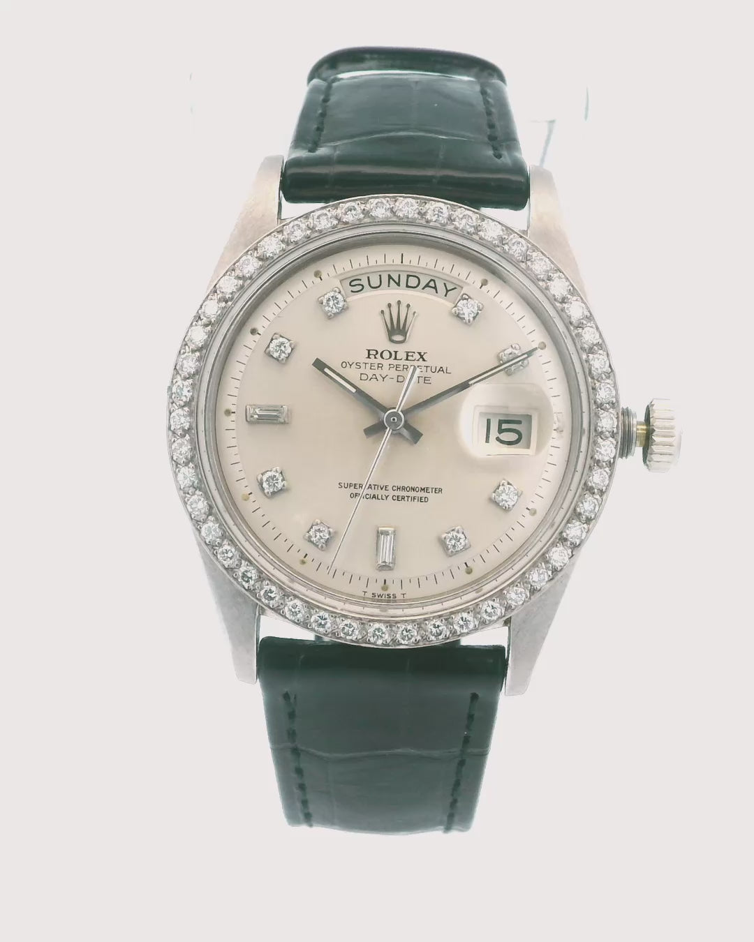 Rolex Day-Date President 1804 Diamond 18K White Gold Mens Watch