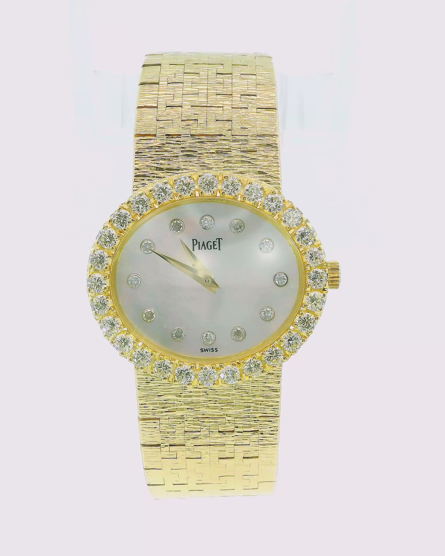 Piaget 15804A6 Factory MOP Diamond Dial & Bezel Mesh Bracelet
