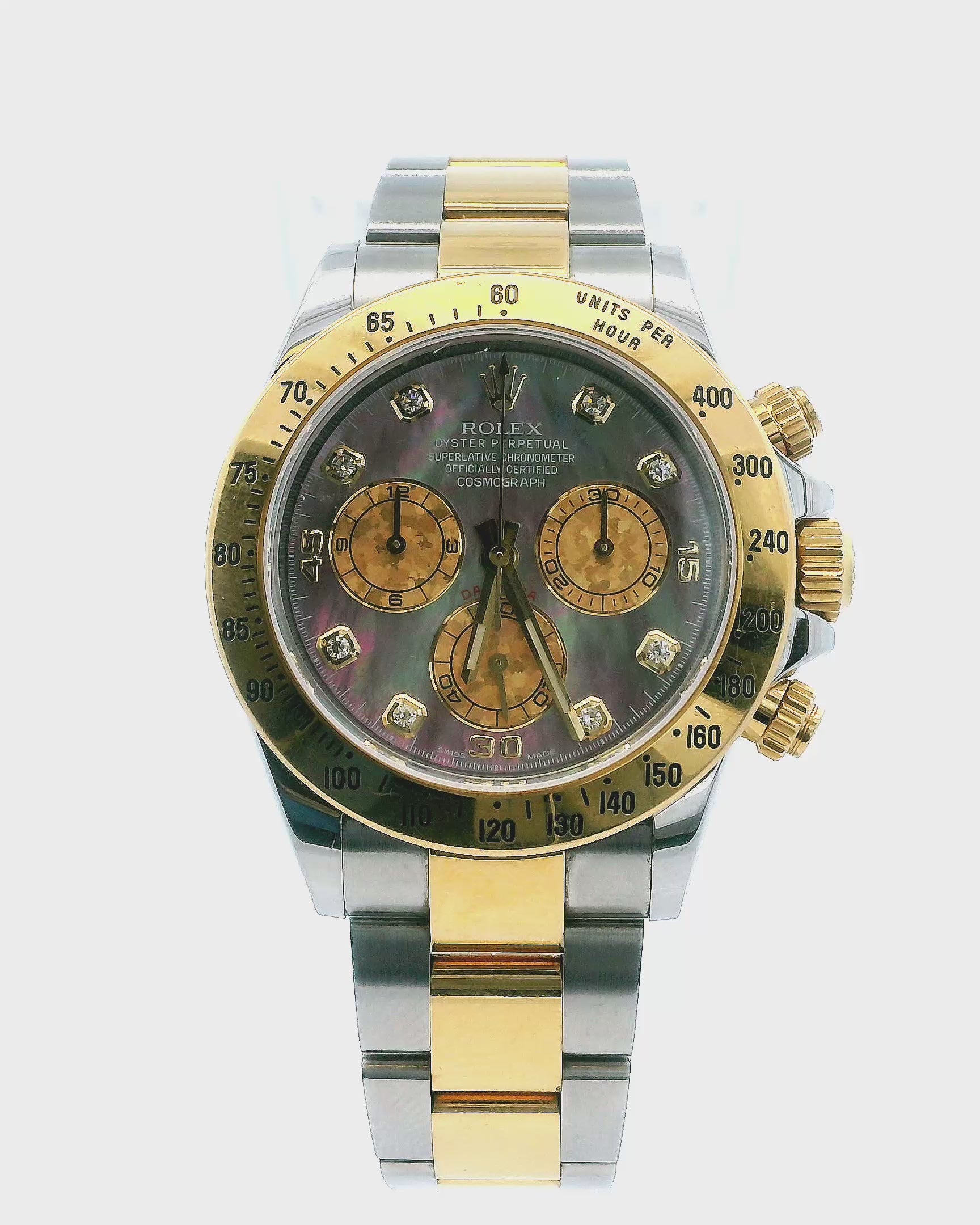 Rolex Daytona 116523 Dark Crystal MOP Dial Mens Watch Box Papers