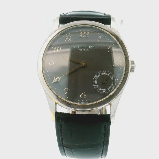Patek Philippe Calatrava Certified Platinum Gray Dial Automatic Mens Watch 5026P