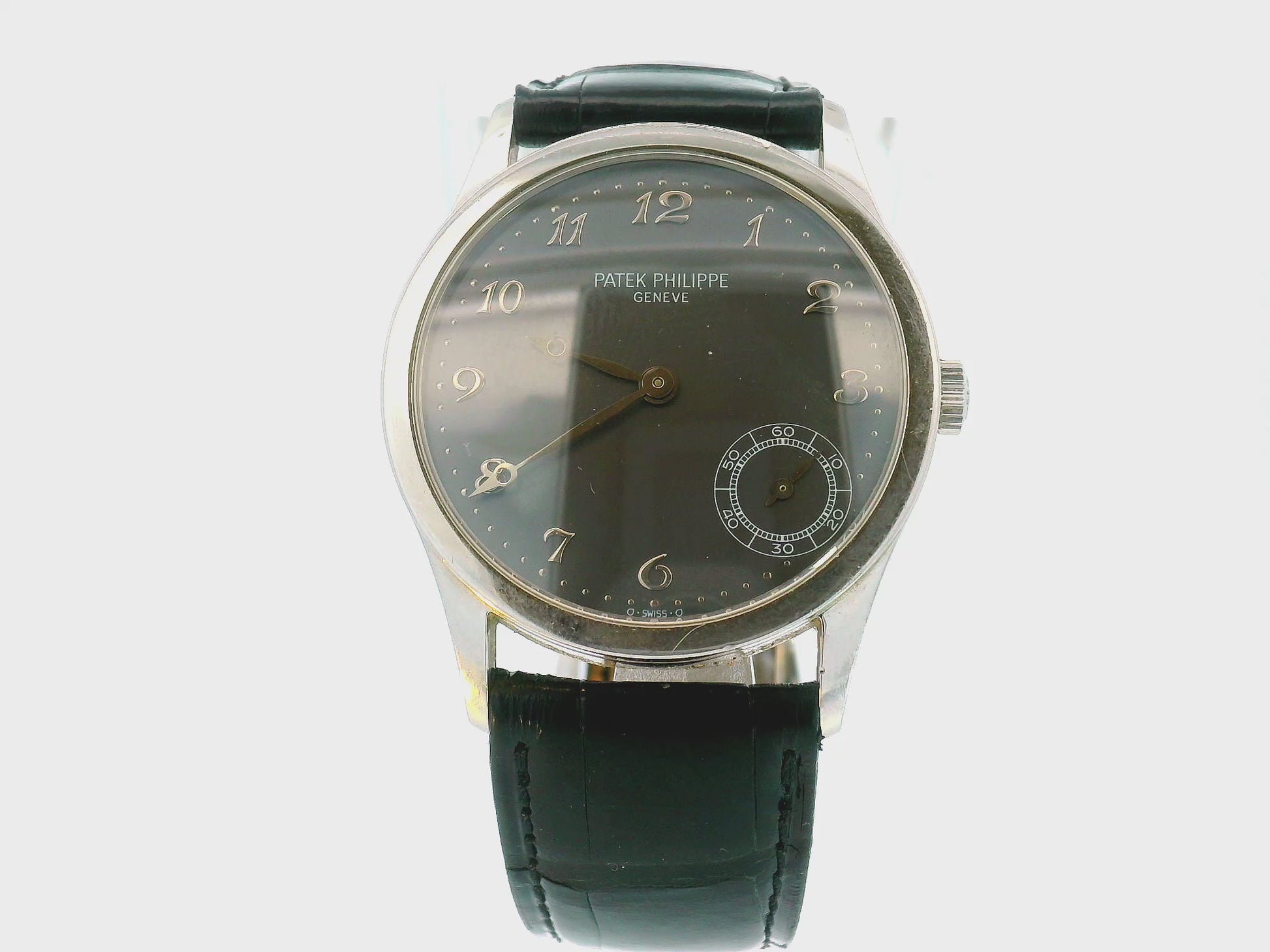 Patek Philippe Calatrava Certified Platinum Gray Dial Automatic Mens Watch 5026P