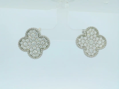 Van Cleef & Arpels Magic Alhambra Diamond Earrings in 18K White Gold 2.13 CTW
