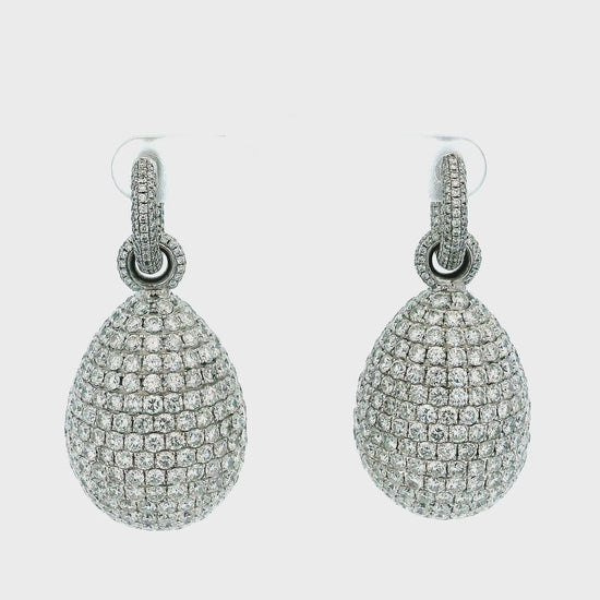 18k White Gold Diamond Drop Earrings