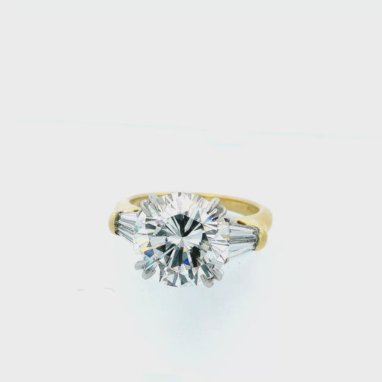 Harry Winston 4.22 Carats Vs2 Diamond Platinum & 18K Gold Ring  Papers