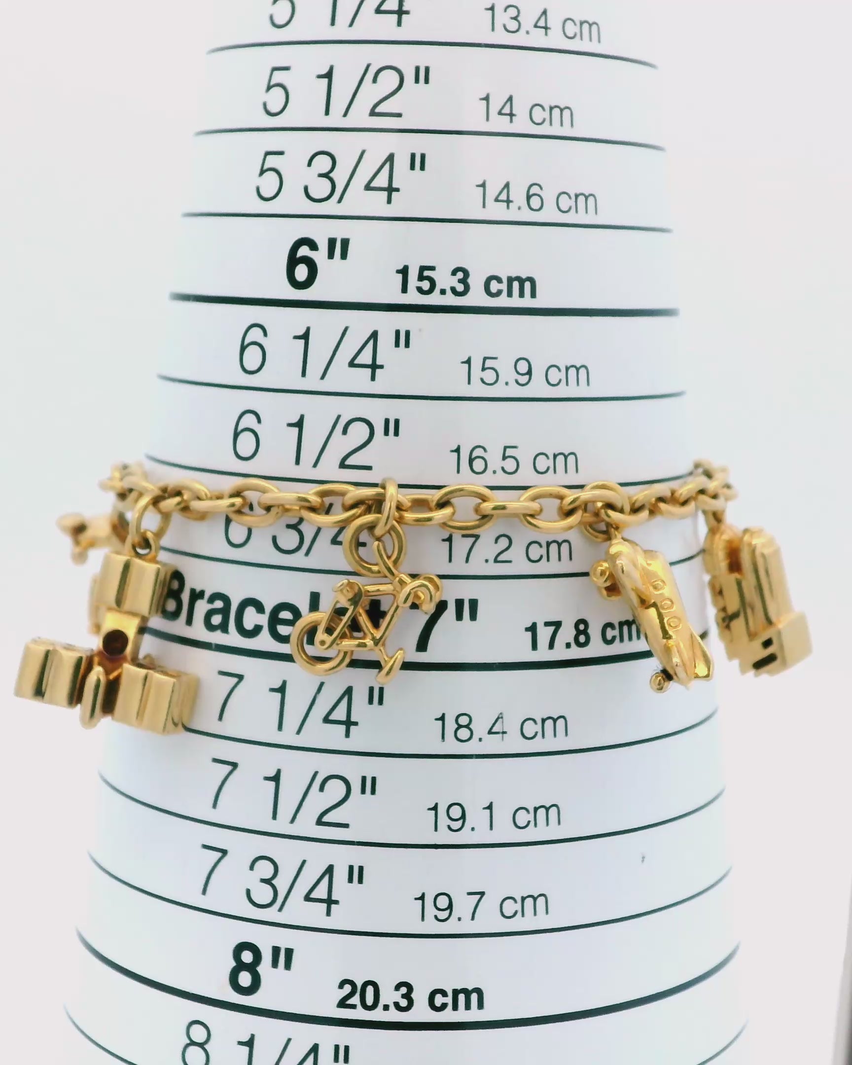 Cartier Estate 18K Yellow Gold 7 Charm Merry-Go-Round Bracelet