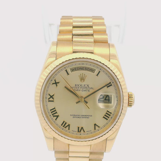 Rolex Day-Date President 118238 Silver Roman Numeral Dial Watch