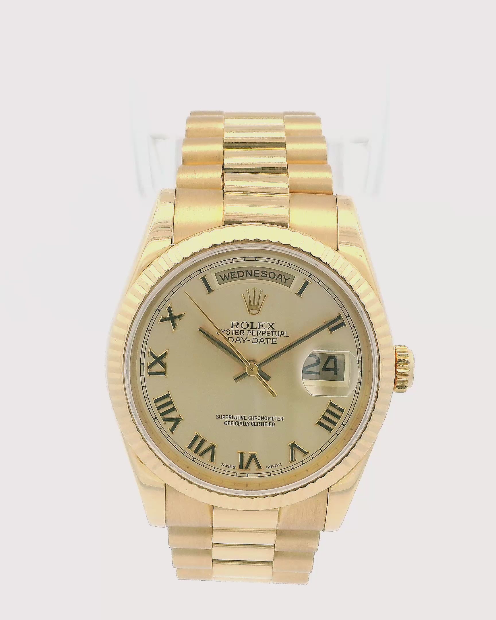 Rolex Day-Date President 118238 Silver Roman Numeral Dial Watch