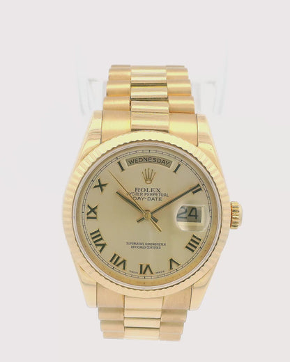 Rolex Day-Date President 118238 Silver Roman Numeral Dial Watch