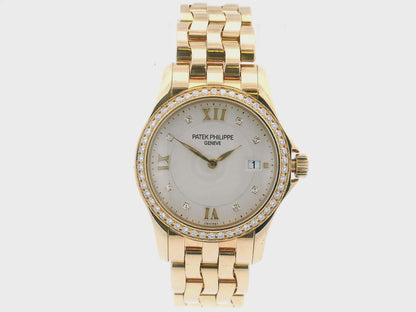 Patek Philippe Calatrava 18k Yellow Gold Diamond Ladies Watch 4906-101J