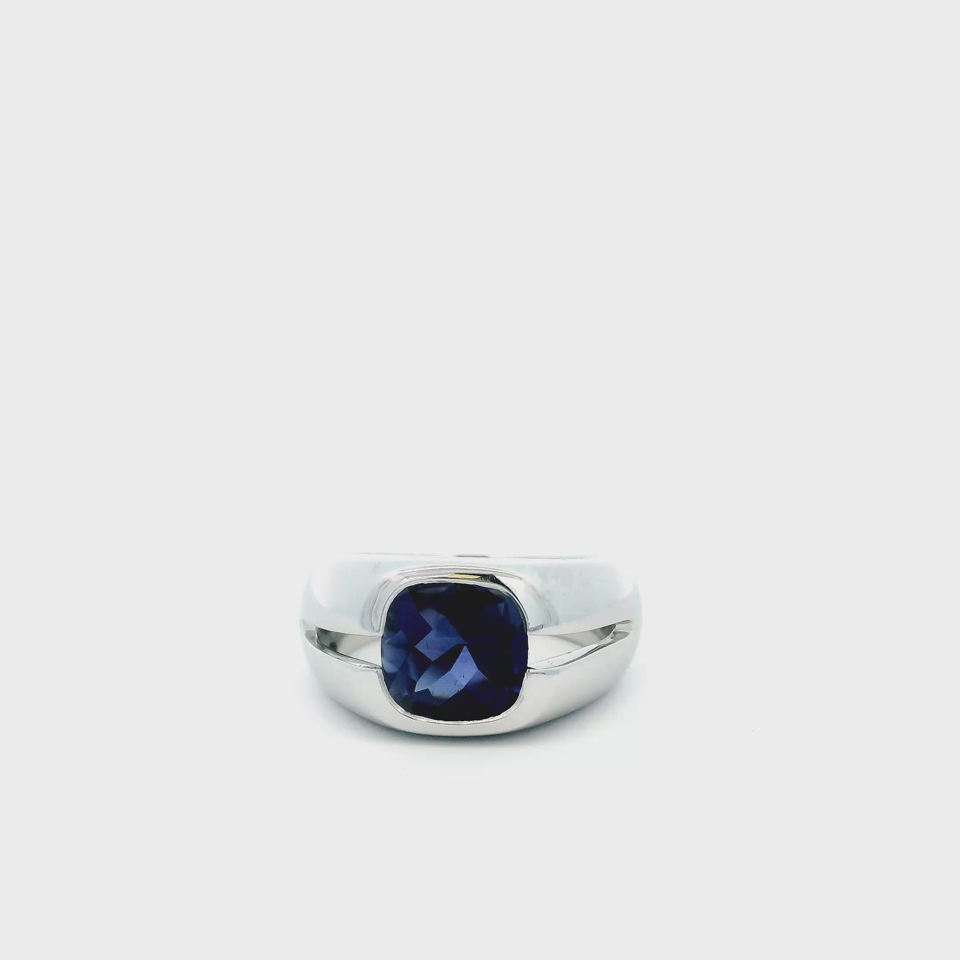 Vintage Tiffany & Co. Iolite 18K White Gold Solitaire Ring