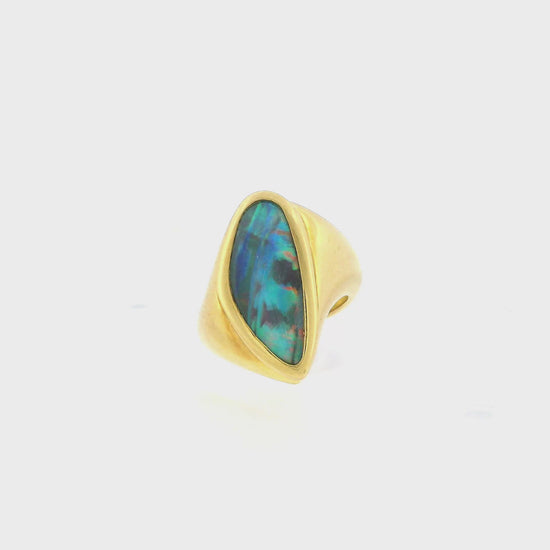 Freeform Opal Ring 18K Yellow Gold