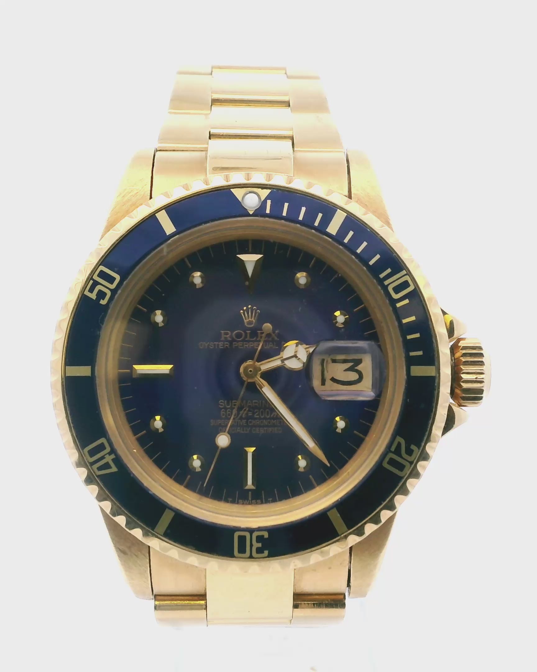 Rolex Submariner Date 1680 Blue Nipple Dial Mens Watch